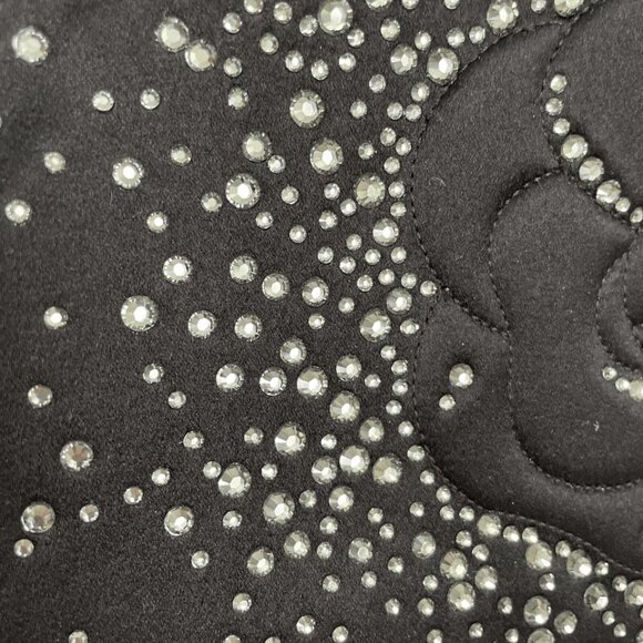 Chanel Satin Party Cocktail Small purse bag camellia Crystals rhinestones - Picture 4 of 9
